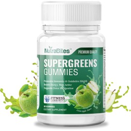 Supergreens Gummies – Daily Superfood Blend with Spirulina, Probiotics & B Vitamins – Supports Detox, Digestion & Energy – Non-GMO, Gluten-Free – Green Apple Flavor – 60 Count
