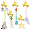 Ainvhh 5 PCS Interactive Cat Feather Toys, Hanging Door Cat
