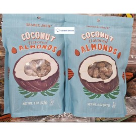 Trader Joe's Coconut Flavored Almonds 8oz 227g (Two Bags)
