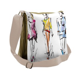 Ambesonne Teen Room Messenger Bag, Fashion Models Art, Unisex Cross-body