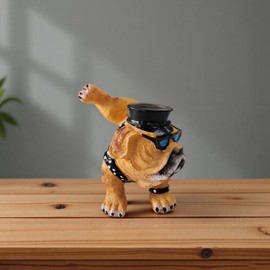 wsmart Outdoor Bulldog Statue,Unique Garden & Home Decor Dog Sculpture,Cute Bookshelf/Office Figurine, Funny Gift Idea(Golden Yellow Resin)