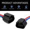 Downhill 2 PCS H13/9008 Female Socket Harness Connectors, Signal Light