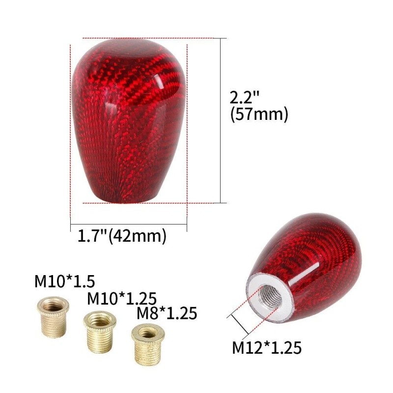 ANNX JDM Universal Red Carbon Fiber Automatic Car Gear Shift