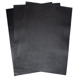 HAPPER STUDIO Leather Cuts A4 x 3 Pieces for DIY, Crafts, Crafts and Repair. 1.3-1.5 mm Thick Cowhide Leather (Black Glossy, A4 21 x 29.7 cm)