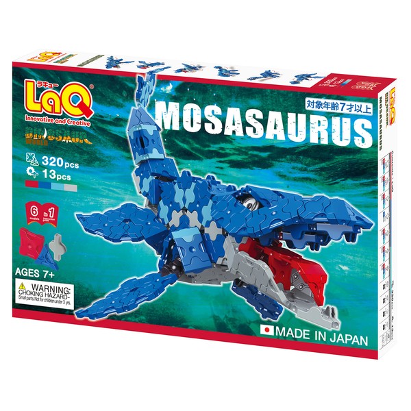 LaQ Dinosaur World Mosasaurus | 333 Pieces | 6 Models | Age 7+ | Creative, Educational Construction Toy Block | Made in Japan