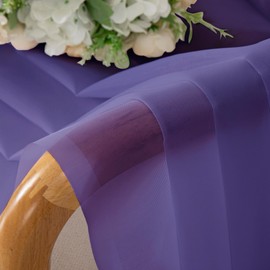 Chyhomenyc - Cortinas transparentes moradas de 45 pulgadas de largo, 2 paneles, cortinas cortas de gasa con bolsillo para barra de filtrar la luz, para sala de estar, recámara, ventanas pequeñas, 42