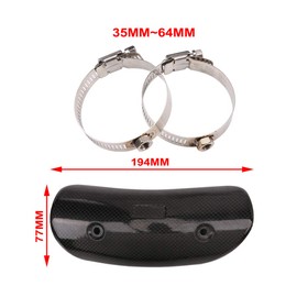 JFG RACING Motorcycle Exhaust Heat Shield, Carbon Fibre Motorcycle Exhaust Pipe Cover Heat Shield Protection Universal for Road Bikes (Size : 194 x 77 mm)