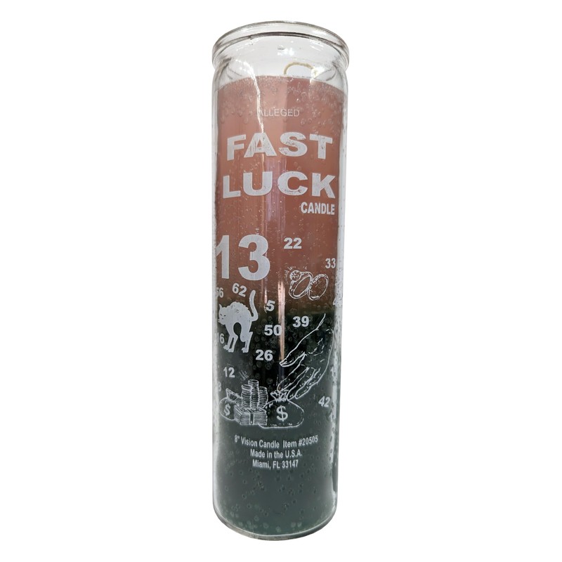 Fast Luck Pink/Green Pillar Candle