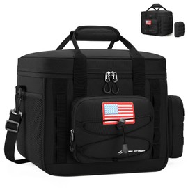Maelstrom Large Tactical Lunch Box for Men,Insulated Lunch Bag, Durable Leakproof Cooler Bags with Detachable MOLLE Bag,Modern Lunch Tote for Adult Women Work,Picnic,30 Cans/20 L, Black