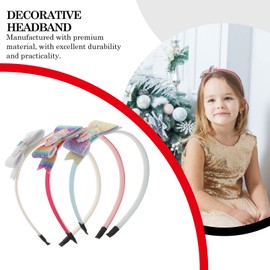 FOMIYES 3pcs Rainbow Bowknot Headband Boys and Girls Decorative Hair Band Hair Party Accessory Gradient Headdress Random Style
