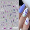 Lavender Nail Art Stickers Decals, Purple Flower 3D Nail Self-Adhesive