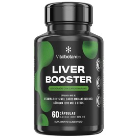 VITAL BOTANICS | Cardo Mariano, Cúrcuma, Zinc, Vitamina B1 y otros | 1000 mg por porción - 60 Cápsulas | Liver Booster | Suplemento Alimenticio Sin Aditivos | Digestión y Microbiota