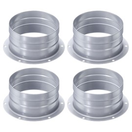PATIKIL Duct Connector Flange, 4 Inch, 4 Pack Straight Pipe Exhaust Flange, Galvanized Steel Duct Mounting Plate for Heating Cooling Ventilation, HVAC System