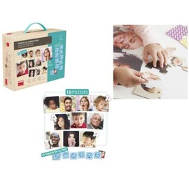 Akros (AKRP1) 20544 Akros Set of Puzzles – The 10 Emotions Learning Games, Multi-Colour