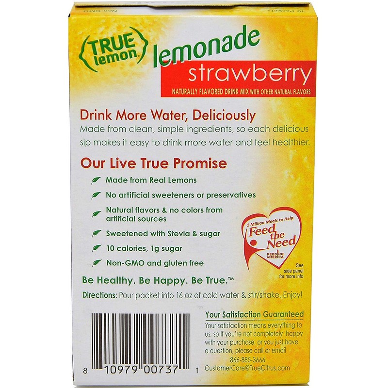 True Lemon Strawberry Lemonade, 10 count - 4 pack