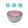 Smash Double Wall Microwave Safe Stainless Steel Meal/Salad Bowl (Pink)