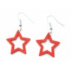 Ice Skate Earrings Miniblings Christmas Star Wood Red Gold Runners