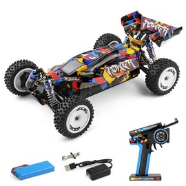 GoolRC WLtoys 124007 Brushless RC Cars, 1:12 Scale Remote Control Car, 4WD 75km/h High Speed Racing Car, 2.4GHz All Terrain Off Road RC Truck RTR with Metal Chassis for Adults