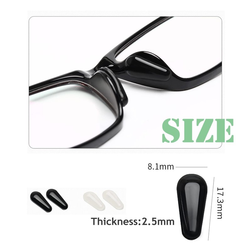 UPIONIC 2.5mm Anti-Slip Glasses Nose Pads, Adhesive Soft Silicone Eyewear