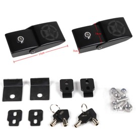 JeCar Hood Latches Locking Hood Catch Kit Aluminum Alloy Hood Locks Compatible with Jeep Wrangler 2007-2018 JK JKU, 2018-2023 JL JLU & 2020-2023 Gladiator JT, Skull Style