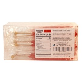 Extra Large Rock Candy Sticks: 12 Strawberry Lollipop - Red Rock Candy Sticks - Individually Wrapped - Espeez Rock Candy Sticks for Candy Buffet, Birthdays, Weddings, Receptions and Baby Shower