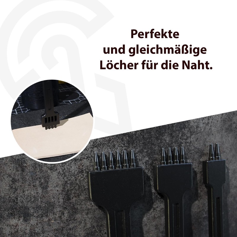 CRAFTPOINT Leather Hole Punch Set, 4mm, 3 Pieces Stainless Steel