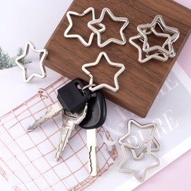 HINZIC 28Pcs Star Shape Carabiner Clips, Metal Spring Snap Hook Keyring Carabiners, Alloy Key Holder Keyring for Jewelry Making Home Office Art Lanyards Camping Hiking Outdoor