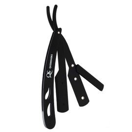 QASIMSHINS Safe Razor Easy Opening Straight Shaving Razor Metal Shaving Razor Shaver for Men Cut Throat Razors Men Razors Facial Hair Shaver Short Hair Shaver Manual Shaving Black