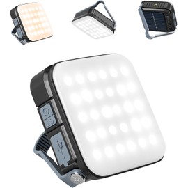 Quntis LED Lantern, Rechargeable, Camping Light, 1,000 Lumens, Compatible with USB & Solar Charging, Solar Lantern, Ultra Bright, 4000 mAh Rechargeable, IPX6 Waterproof, 48 Hours Continuous Lighting, 3 Level Brightness Adjustment, 4 Color Temperature Adj