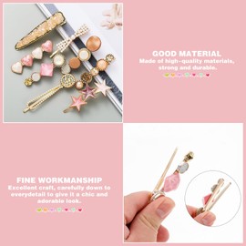 Pearls Flower Hair Clips,20 Pcs Pearl Hair Clips Hair Accessories for Women, Pearl Barrettes Hairpins Elegant Headwear for Ladies Girls, White