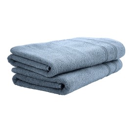 Uncover by Schiesser Brooklyn Bath Towel, Set of 2, Bath Towel Made of 100% Cotton, Oeko-Tex, Soft, Absorbent, Quick-Drying, 70 x 140 cm, Light Blue