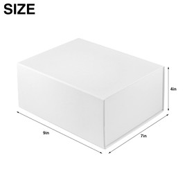 MOYEUPAC Gift Box 9" X 7" X 4" with Magnetic Closure Lid for Gift Packaging, Gift Box for Father's Day, Mother's Day, Presents Christmas and Various Holidays (White)