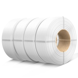 SUNLU Refill PETG Filament 1.75mm, PETG Refill 3D Printer Filament, Suitable for Bambu Lab Filament and SUNLU Reusable spools, Dimensional Accuracy +/- 0.02 mm, 1kg per Spool, 4 Pack, 4 White