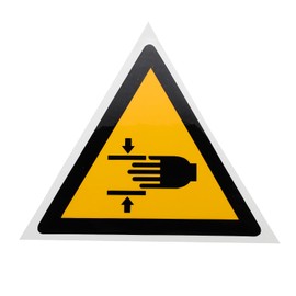 Stickers - Watch Out For Pinch 3.9" Triangle Warning Stickers Sign PP Synthetic Safety Stickers for Door, Window, Machinery