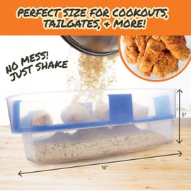 COOK'S CHOICE XL Original Better Breader Batter Bowl- All-in-One Mess Free Breading Station Tool- Great for Parties- Pour in Seasoning, Add Meat, Vegetables or for Fish Fry, & Just Shake- Made in USA