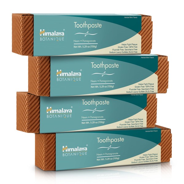 Himalaya Neem & Pomegranate Organique | Fluoride Free Toothpaste | Vegetarian | 150g (4-Pack)
