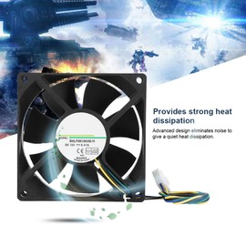 80mm PWM Case Fan, DC12V 0.41A 4 Pin 4000RPM Temperature Control Chassis Cooling Fan Cooler, Support Speed Measurement