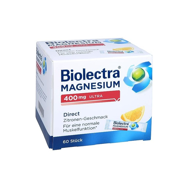 Biolectra Magnesium 400 mg Ultra Direct Lemon, Pack of 60