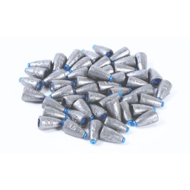 JP Number Bullet Sinkers Tubes Lead Fishing Tackle Weights Worms Texas Rig (10g, 50Pcs)