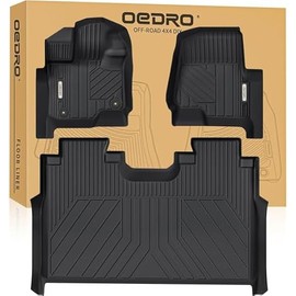 OEDRO Upgraded Floor Mats Fit for 2015-2025 Ford F-150/ F150 Lightning SuperCrew Cab(Not Fit Rear Seat with Under-Seat Fold Flat Storage), All-Weather TPE Floor Liner, Black