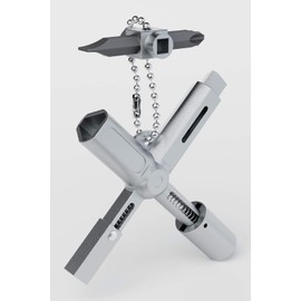 ABSINA Universal key with 7 profiles, triangular key, square key, control cabinet key, square triangular construction key, universal key for standard cabinets and locking systems