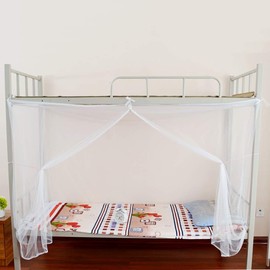 Foldable Mosquito Net with Dustproof Top, Fine Mesh Hole, One Door - Two Queen Size Beds, Camping, Travel, School Dorm, Household (95 x 195 x 150 cm)