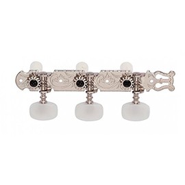 Gotoh Classical Tuners with white pearloid buttons, mounting screws included Nickel