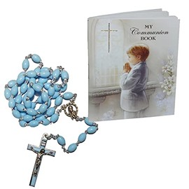First Holy Communion Gift Set Prayer Book and Rosary Beads - Boy/Blue C6039 0394
