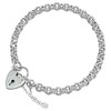 Sterling Silver Belcher Charm Bracelet with Heart Clasp 6"