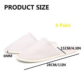 Kiuiom Spa Hotel Slippers, Guest Slippers Set, Terry Slippers 4 Pairs of Slippers Men and Women Slippers Universal Size Slippers Bath Slippers for Guests Hotels Office (Beige Fully Wrapped), NO