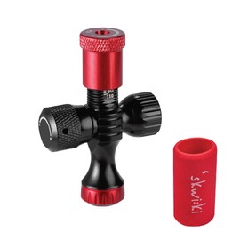 Skwiki PRE-Set Pressure Bicycle CO2 Inflator/Deflator, Regulate Tire Pressure Upon Desired Level, Insulated Grip Sleeve, Presta Compatible, Compact, for MTB, Gravel, and Road Bikes