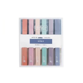 6 Sets Soft Cool Color Highlighter Pen Soft Fiber Chisel Tip Fluo School Marker Stationery Mini Highlighter Pen