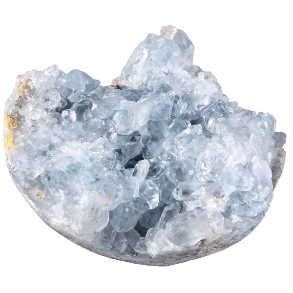 KYEYGWO 320-450 g Natural Blue Celestite Druze Raw Piece, Irregular Celestite Druze Segment Decorative Stones Geode Druze Piece Crystal Quartz Cluster Specimen Mineral Ornaments