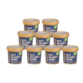 Simplyseedz Instant Porridge Oat Pots Apricot & Cranberry - 9 x60g Compostable recyclable pot High fibre Gut healthy Vegan Wholesome Unprocessed